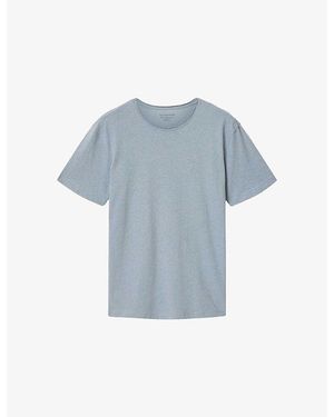 AllSaints Flax Crewneck Short-Sleeve Cotton And Linen T-Shirt - Blue