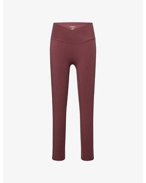 ADANOLA Ultimate Wrap Over Regular Gym Leggings - Red