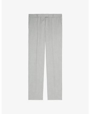 The Kooples Tapered-Leg Mid-Rise Wool Trousers - Grey