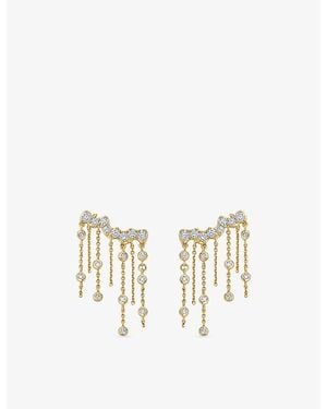 Astley Clarke Asteri 14Ct- And 0.84Ct Lab-Grown Diamond Chain Crawler Earrings - White
