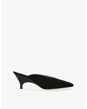 Le Monde Beryl Petra Heeled Suede Mules - Black