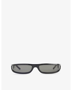 Rick Owens Fog Rectangular-Frame Acetate Sunglasses - Grey