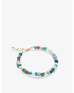 Monica Vinader Freedom 18Ct-Plated Vermeil Sterling- Beaded Bracelet - Blue