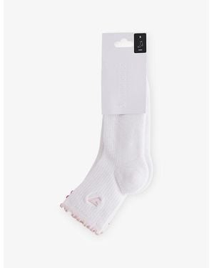 GYMSHARK Frilled Brand-Embroidery Pack Of Three Stretch-Cotton Blend Socks - White