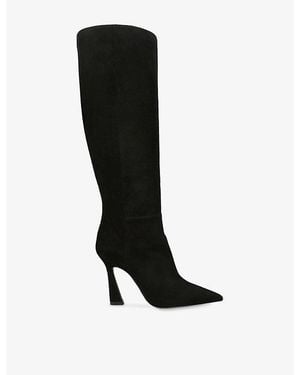 Stuart Weitzman Vinnie Suede Heeled Knee-High Boots - Black