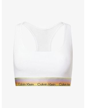 Calvin Klein Pride Cotton-Modal Bralette - White