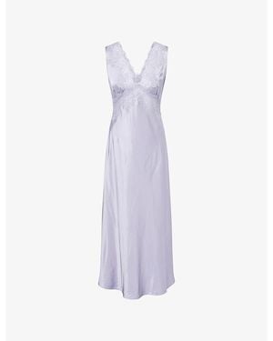 RIXO London Lysandra Lace-Trim Midi Dress - Purple