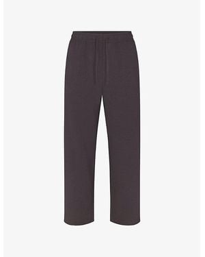 Skims Soft-Knit Lounge Straight-Leg Relaxed-Fit Cotton-Blend Jogging Bottoms - Blue