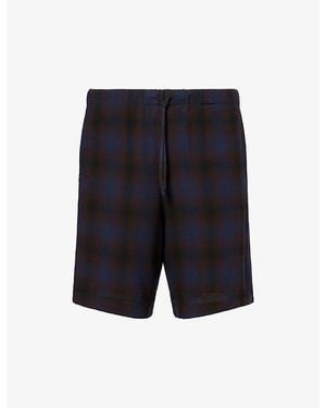 Dries Van Noten Piperi Checked Woven Shorts - Blue