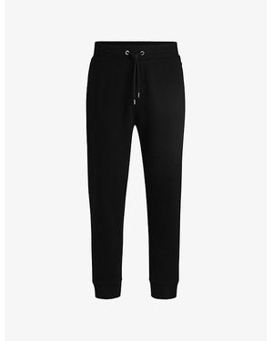 BOSS Drawstring-Waist Slim-Fit Tapered-Leg Cotton-Jersey Jogging Bottoms - Black