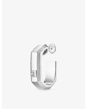 Messika Moderniste Medium 18Ct And 0.03Ct Diamond Single Hoop Earring - White