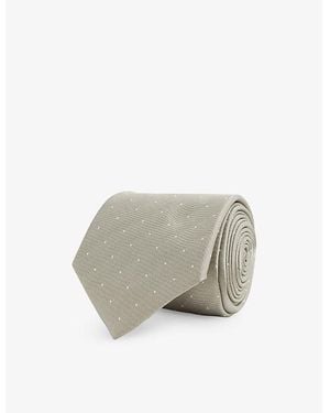 Reiss Liam Polka-Dot Woven Tie - Gray