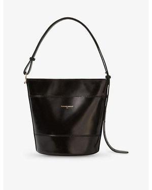 Claudie Pierlot Adjustable-Strap Leather Bucket Bag - Black