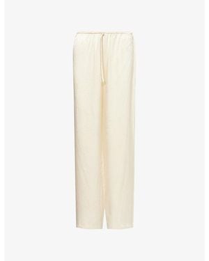 Dissh Mya Straight-Leg Satin Pants - Natural