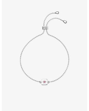 Missoma Birthstone Sterling And Dyed Magnesite Slider Bracelet - White