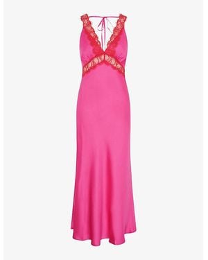 OMNES Aurelia Lace-Embroidered Woven Maxi Dress - Pink