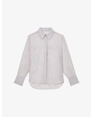 Reiss Ally Striped Woven Shirt - White