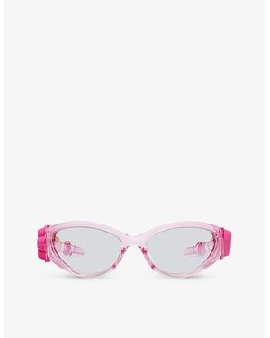 Gentle Monster Gummy Pc12 Oval-frame Acetate Sunglasses - Pink