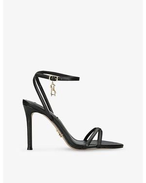 Steve Madden Juniper 017 Satin Heeled Sandals - Black