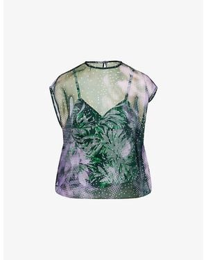 Dries Van Noten Capo Tris Sleeveless Silk Shirt - Green