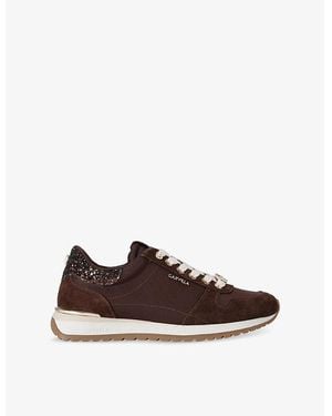 Carvela Kurt Geiger Florencia Suede And Mesh Low-Top Sneakers - Brown