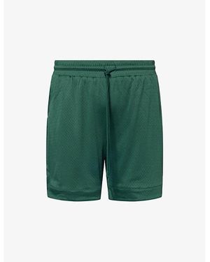 The Couture Club Airtex Logo-Embroidered Woven Shorts - Green