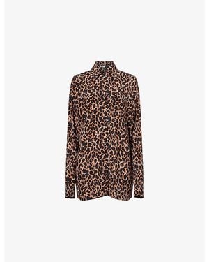 Away That Day St Barts Leopard Woven Shirt - Brown