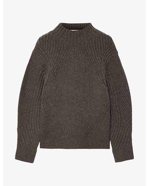 AllSaints Sadie High-Neck Wool-Blend Sweater - Gray