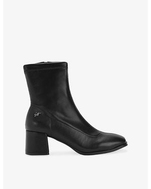 Steve Madden Jaileen Faux-Leather Heeled Ankle Boots - Black