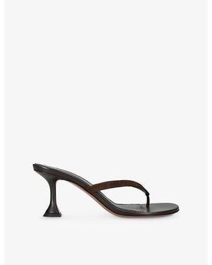 AMINA MUADDI Juliette 70 Suede Heeled Sandals - Brown
