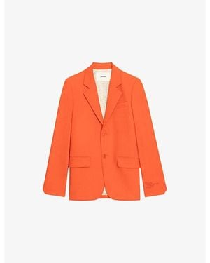 Zadig & Voltaire Vanille Single-Breasted Woven Blazer - Orange