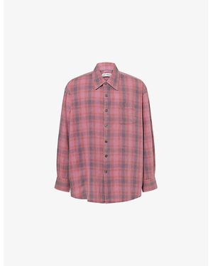 Our Legacy Borrowed Check Long-Sleeve Cotton Shirt - Pink