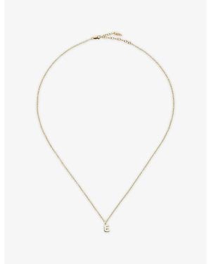 Missoma Fine Initial Mini E 14Ct Pendant Necklace - Metallic