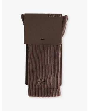 NikeSKIMS Dri-Fit Pilates Grip Cotton-Blend Crew Socks - Brown