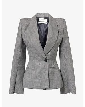 MATIERES FECALES Madame Single-Breasted Wool Blazer - Grey