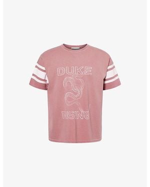 Duke & Dexter Rising Printed Cotton T-Shirt - Pink