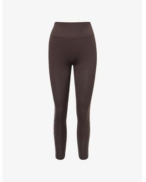 ADANOLA Jacquard Seamless Stretch-Jersey Leggings - Brown