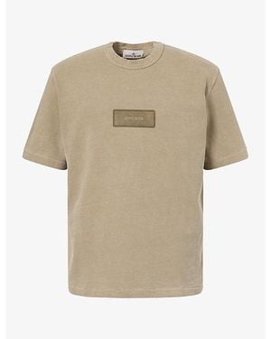 Stone Island Garment Mineral Dyed Short-Sleeve Cotton-Jersey T-Shirt - Natural