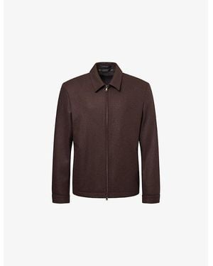 Sunspel Boiled Pointed-Collar Wool Harrington Jacket - Brown