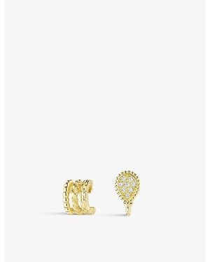 Boucheron Serpent Bohème 18Ct- And 0.13Ct Diamond Asymmetrical Clip Earrings - Metallic