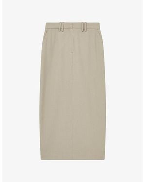 Reiss Brittany Textured Wool-Blend Maxi Skirt - Natural