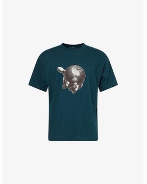 Carhartt Saviour Graphic-Print Crewneck Cotton T-Shirt - Blue