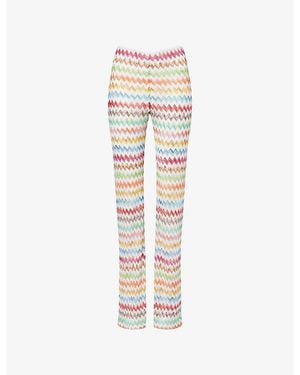 Missoni Flared-Leg Chevron Knitted Pants - Multicolor