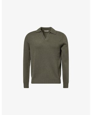 Soft Goat Polo-Collar Relaxed-Fit Cashmere Jumper - Green