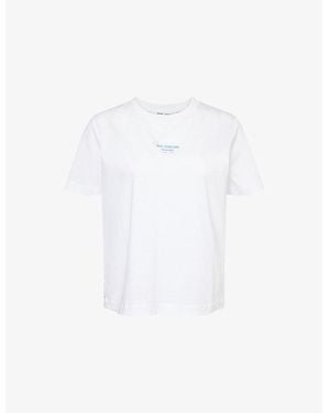 Samsøe & Samsøe Sacamino Printed Cotton-Jersey T-Shirt - White