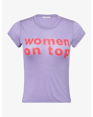 Peachy Den On Top Stretch-Cotton T-Shirt - Purple