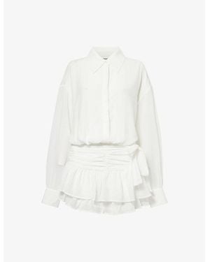 Amy Lynn Laretta Ruffled Woven Mini Skort Dress - White