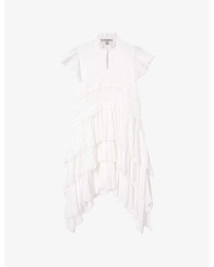 AllSaints Cavarly Ruffled Woven Mini Dress - White