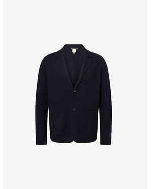 Paul Smith Notched-Lapel Merino Wool Cardigan - Blue