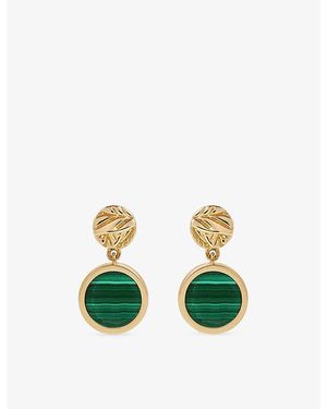 Astley Clarke Terra 18Ct- Plated Sterling- And Malachite Drop Earrings - Multicolour